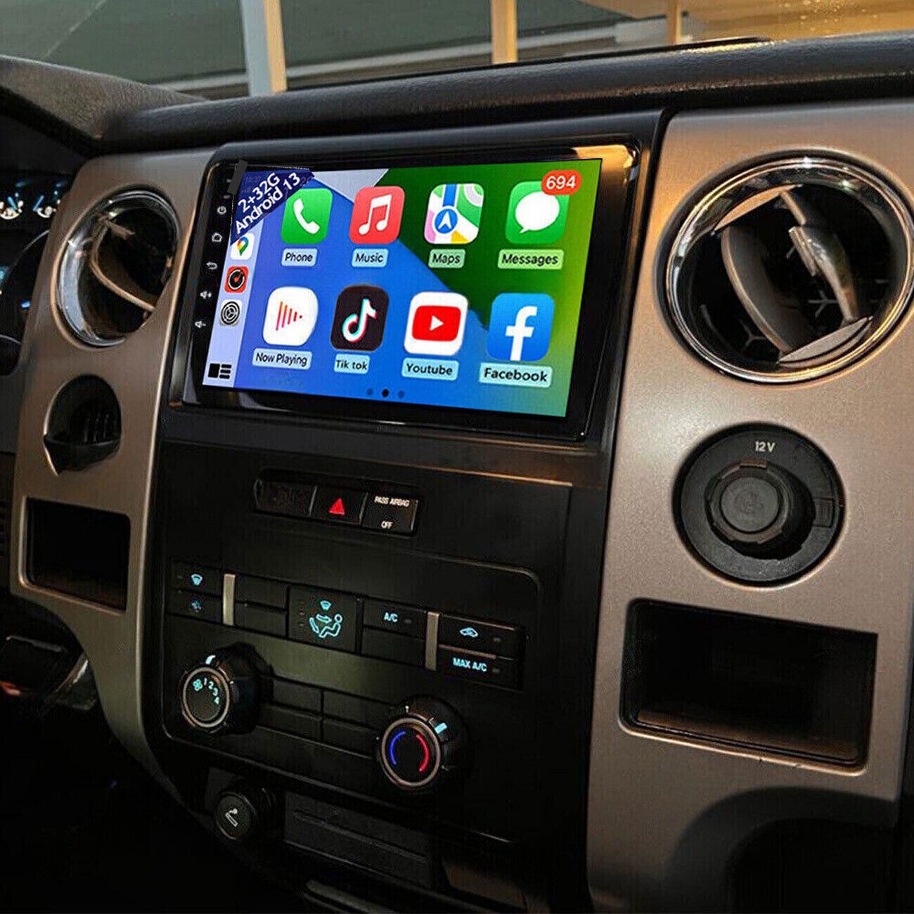 Radio For 2009-2012 Ford F150 Carplay GPS Navi BT WiFi GPS Navigation Backup Cam