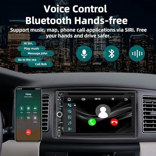 Double Din Car Stereo with CD/DVD Player, 7-Inch Touch Screen, Bluetooth 5.2