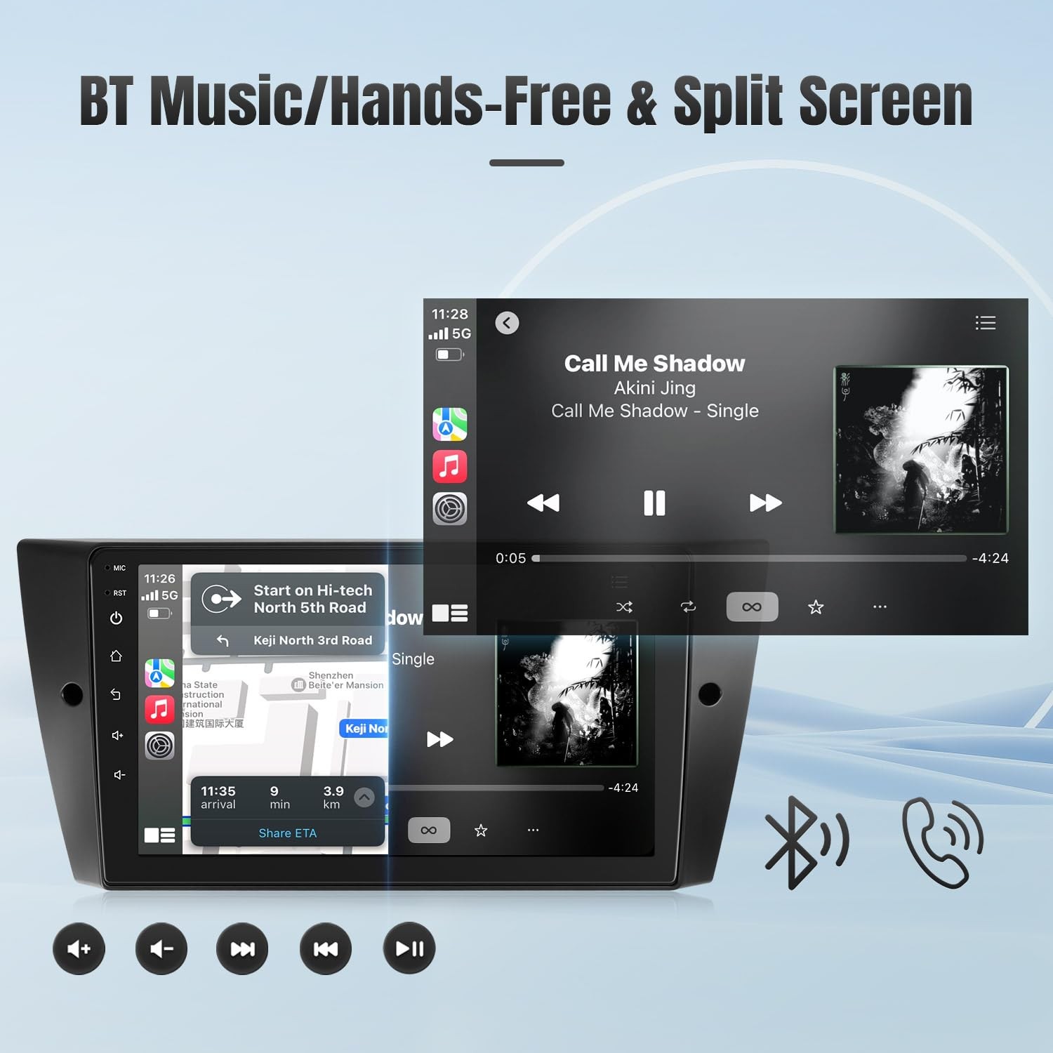 4+64G Car Radio Stereo carplay for BMW 3 Series 328i E90 E93 2006-2011 1280*800