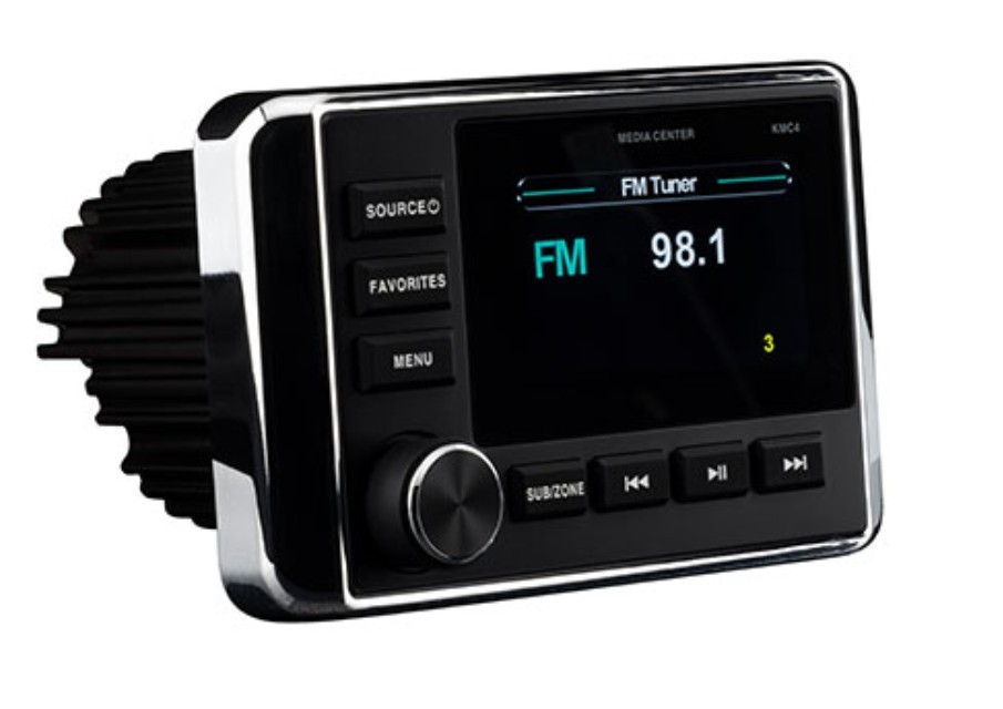 Kicker KMC4 MARINE BOAT AM/FM Stereo Media Center Bluetooth (46KMC4) 2 ZONE