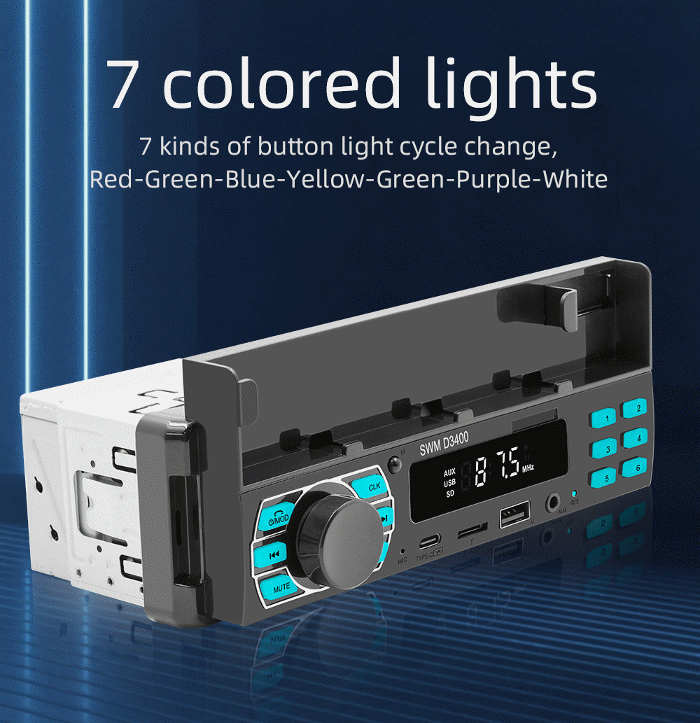 Car Radio Stereo Bluetooth AUX-In MP3 Player Stereo Digital Audio Positioner USB