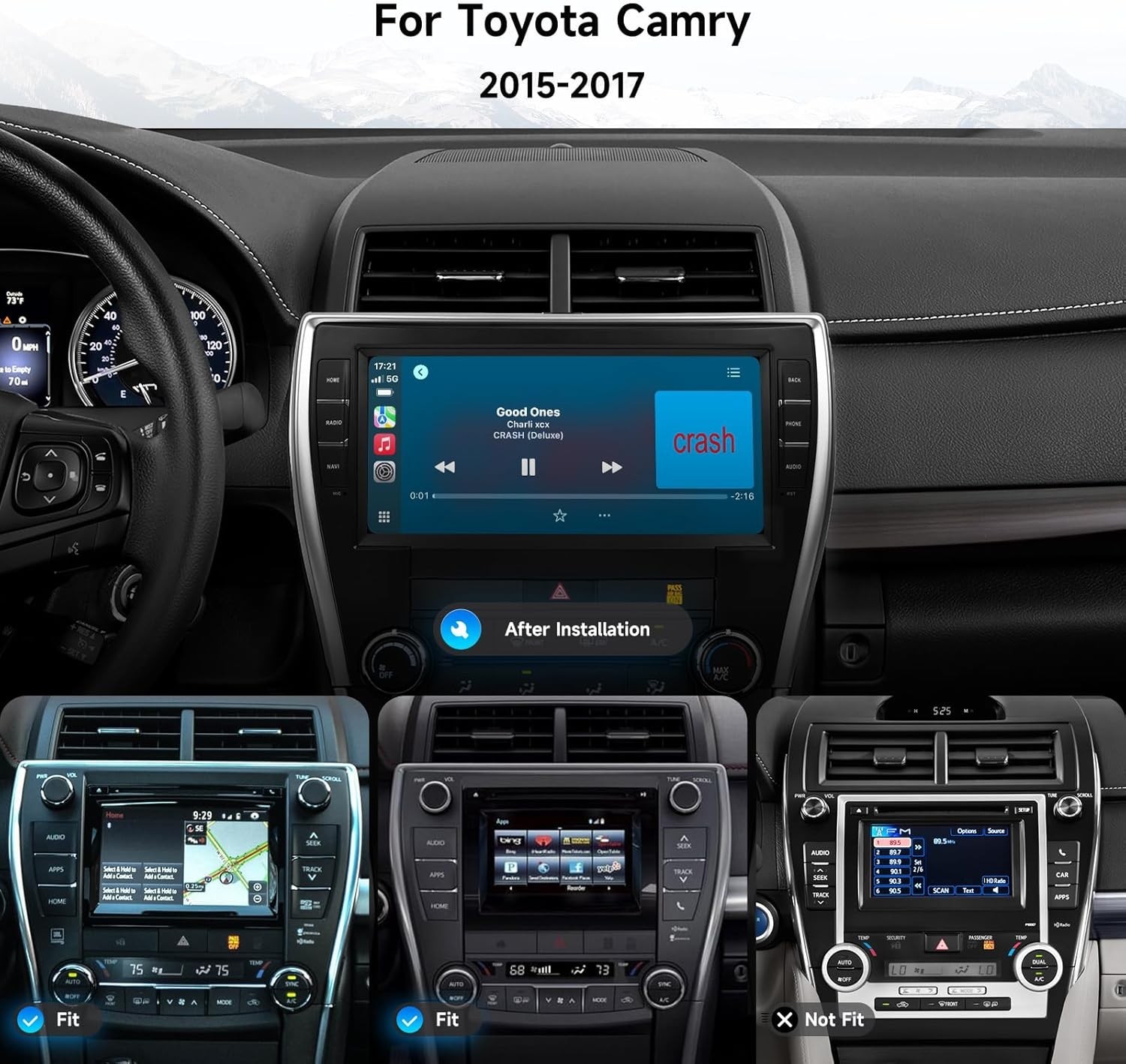 Dasaita Android 13 Car Stereo CarPlay Android Auto for Toyota Camry 2015-2017