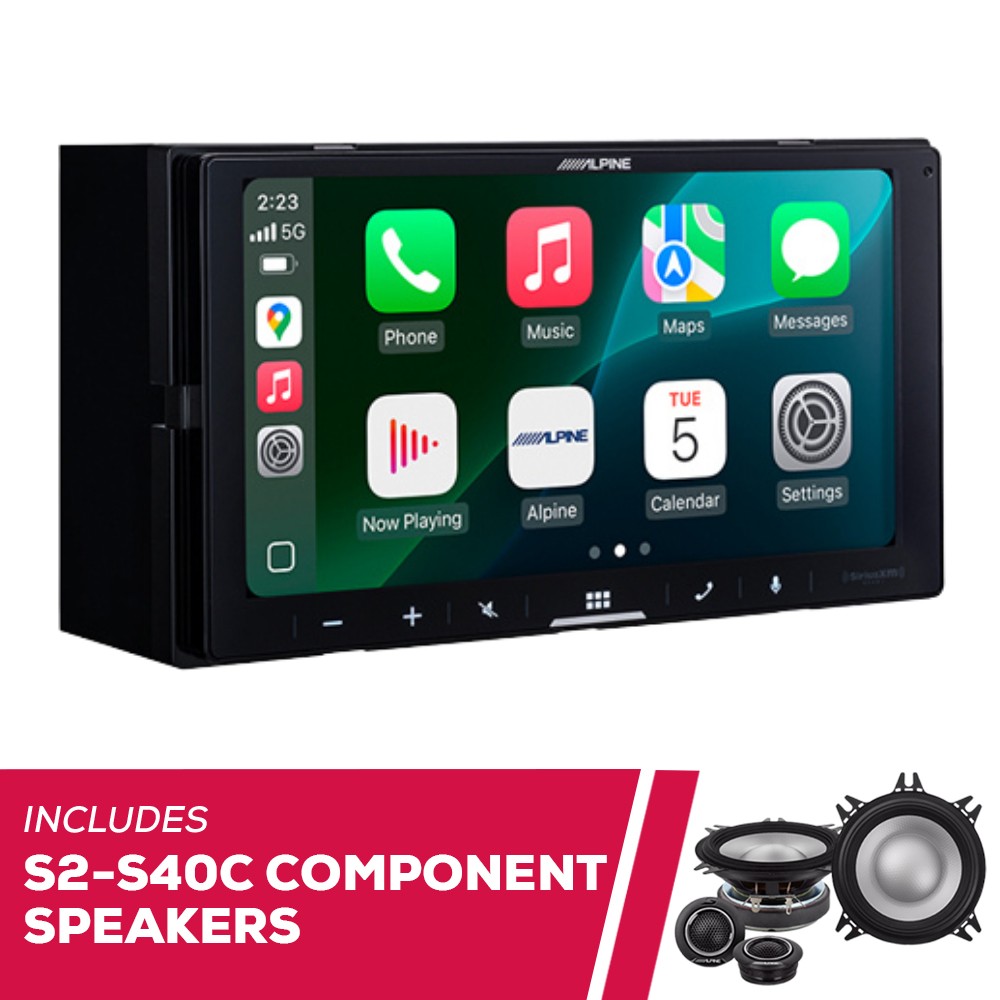 Alpine ILX-W770-M 7″ Multimedia Receiver with S2-S40C 4″ Component Speakers