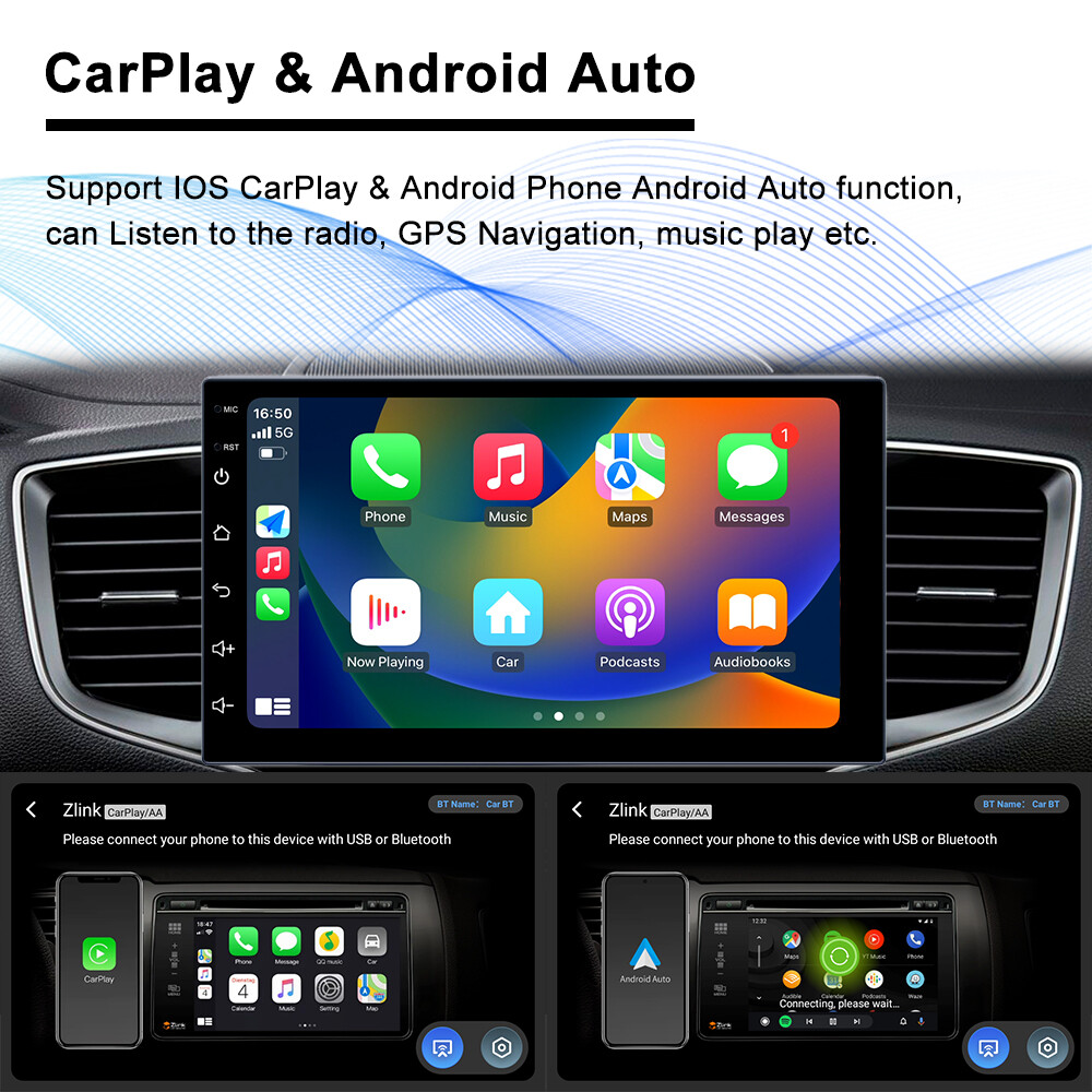 7″ Double 2 DIN Android 12 Car Stereo CarPlay 2+32GB GPS Navigation Radio WiFi