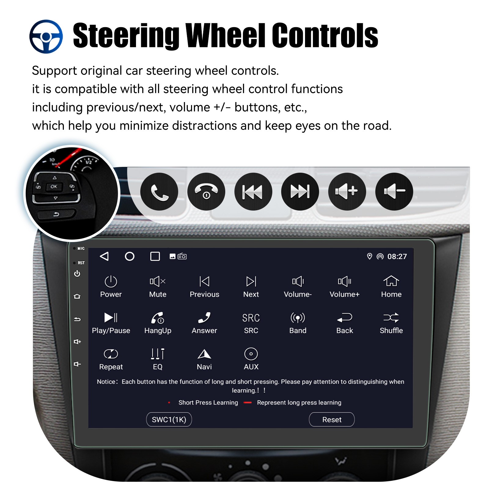 9″ Android 13 Auto Car Stereo Carplay FM Radio GPS Navigation 2 DIN 4+64GB MP5