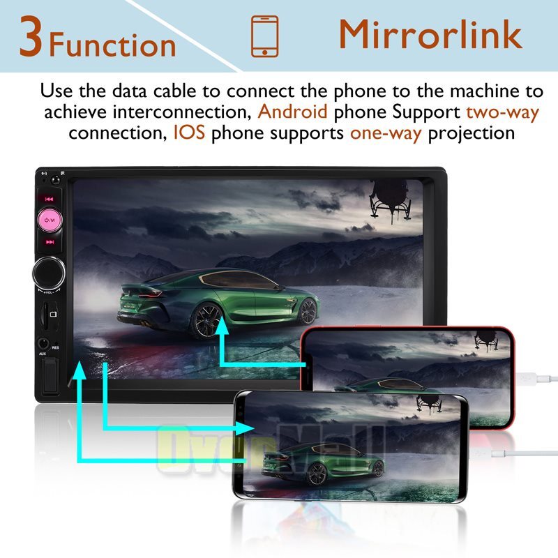 2Din Car Radio Car Ctereo 7inch Touch Screen MP5 Player FM Mirror Link AUX USB