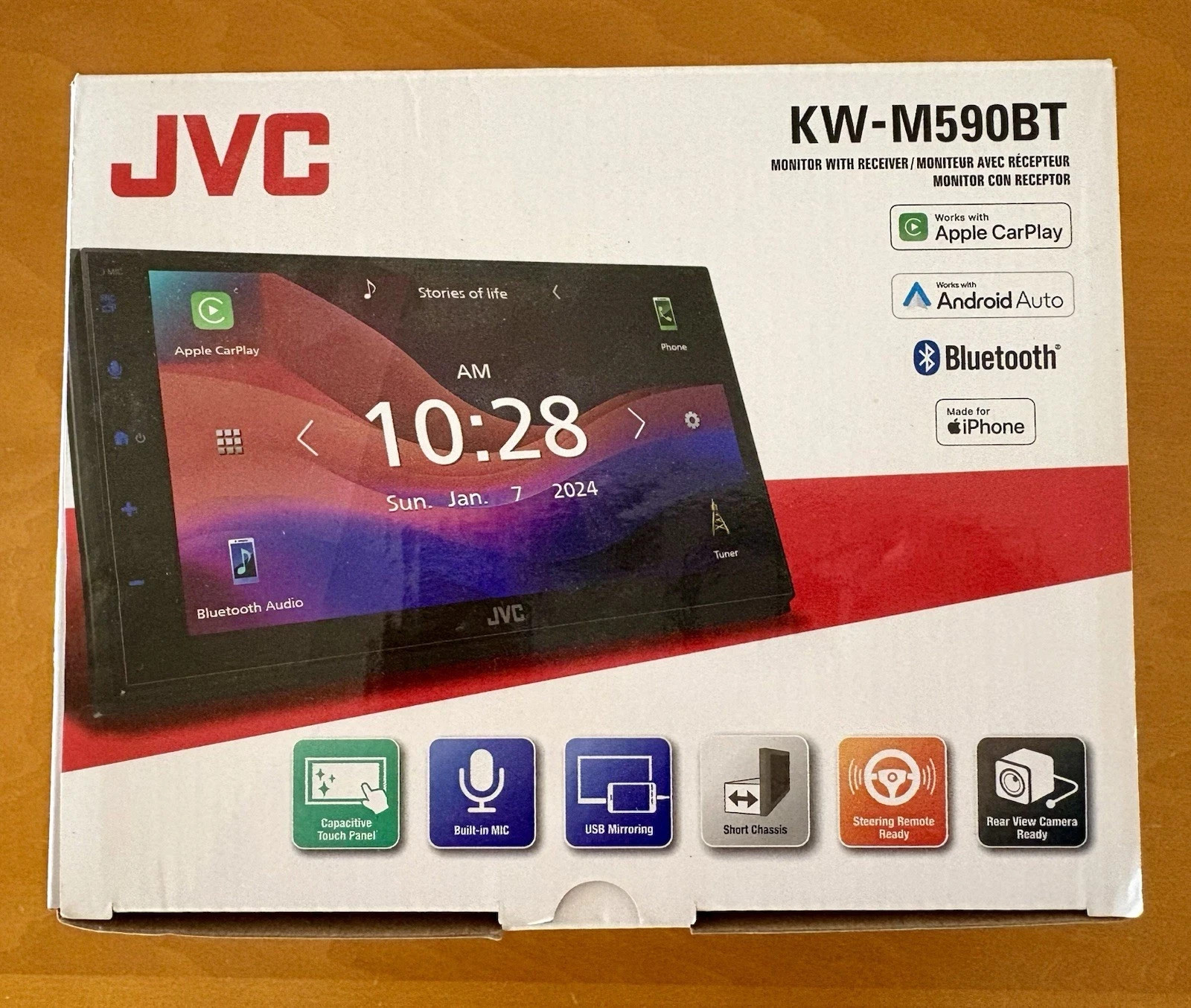 NEW JVC KW-M590BT 6.8″ Capacitive Receiver w/ Apple CarPlay & Android Auto