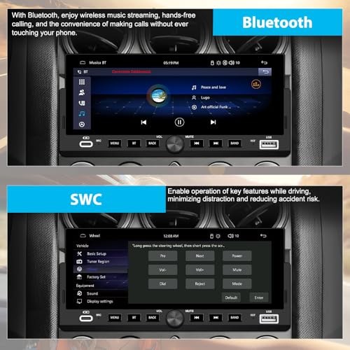 Single Din Car Stereo, 6.86 Inch CarPlay & Android Auto HD IPS 6.86 in