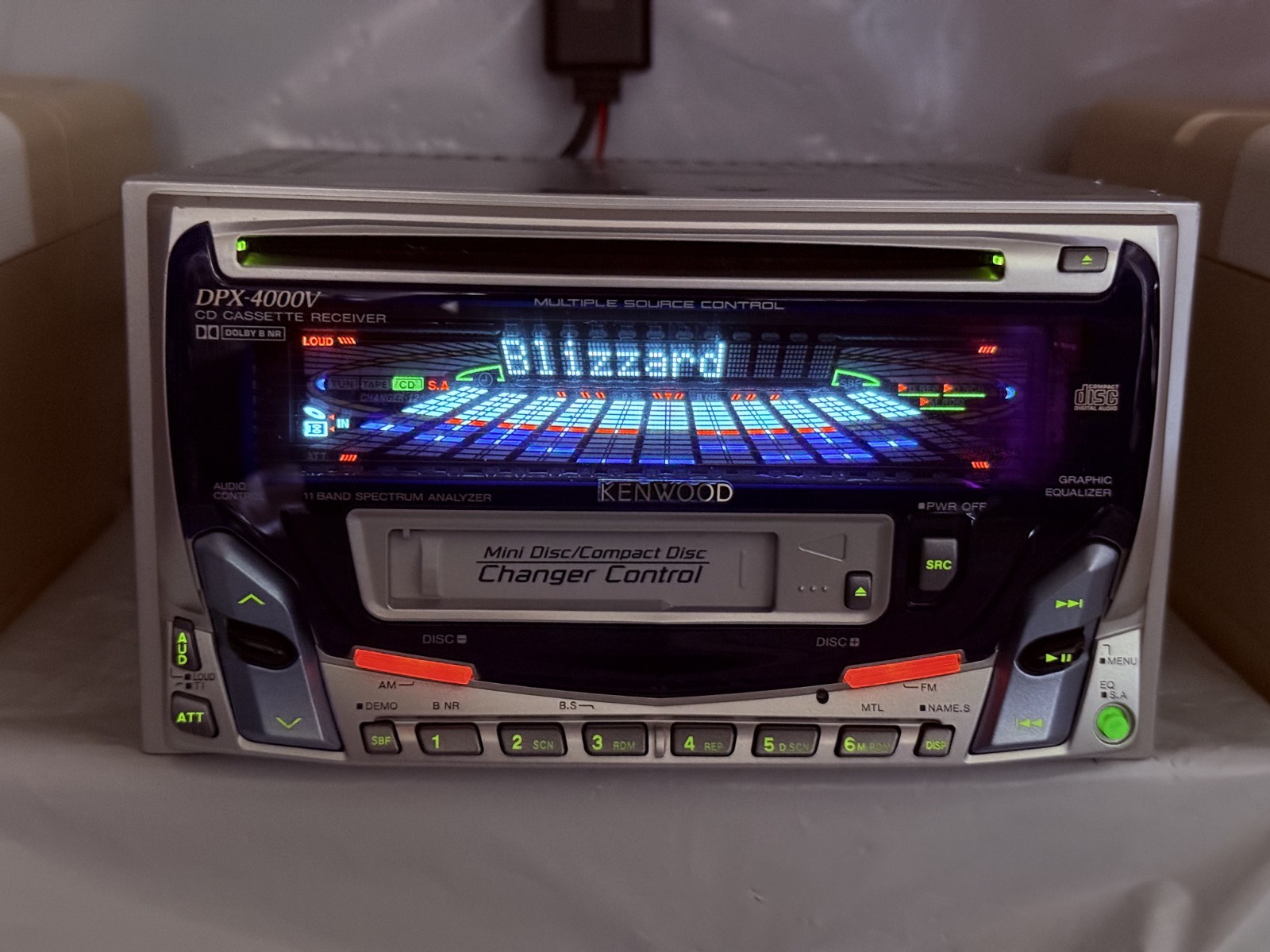 KENWOOD DPX-4000V 2DIN CD Cassette Car Stereo w/ External Bluetooth Japan Tested