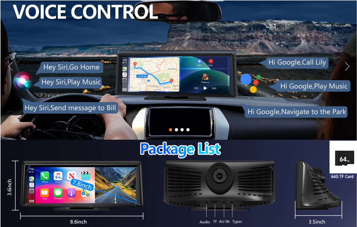 Hieha 8.1 Inch Car Multimedia Player – New in Open Box!