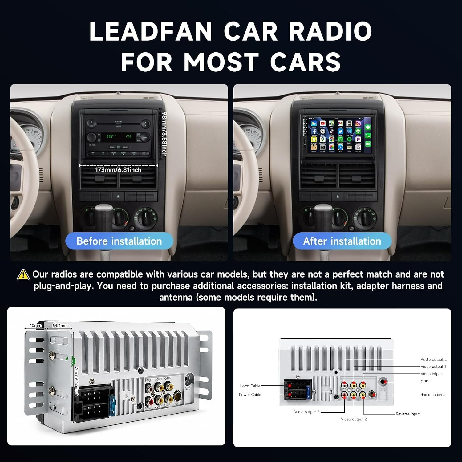 High-Resolution Car Stereo with Hands-Free Calling & Mirror Link Support