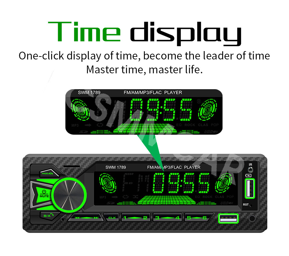 Single 1 DIN Stereo Radio Car MP3 Player Audio Receiver Bluetooth Head Unit