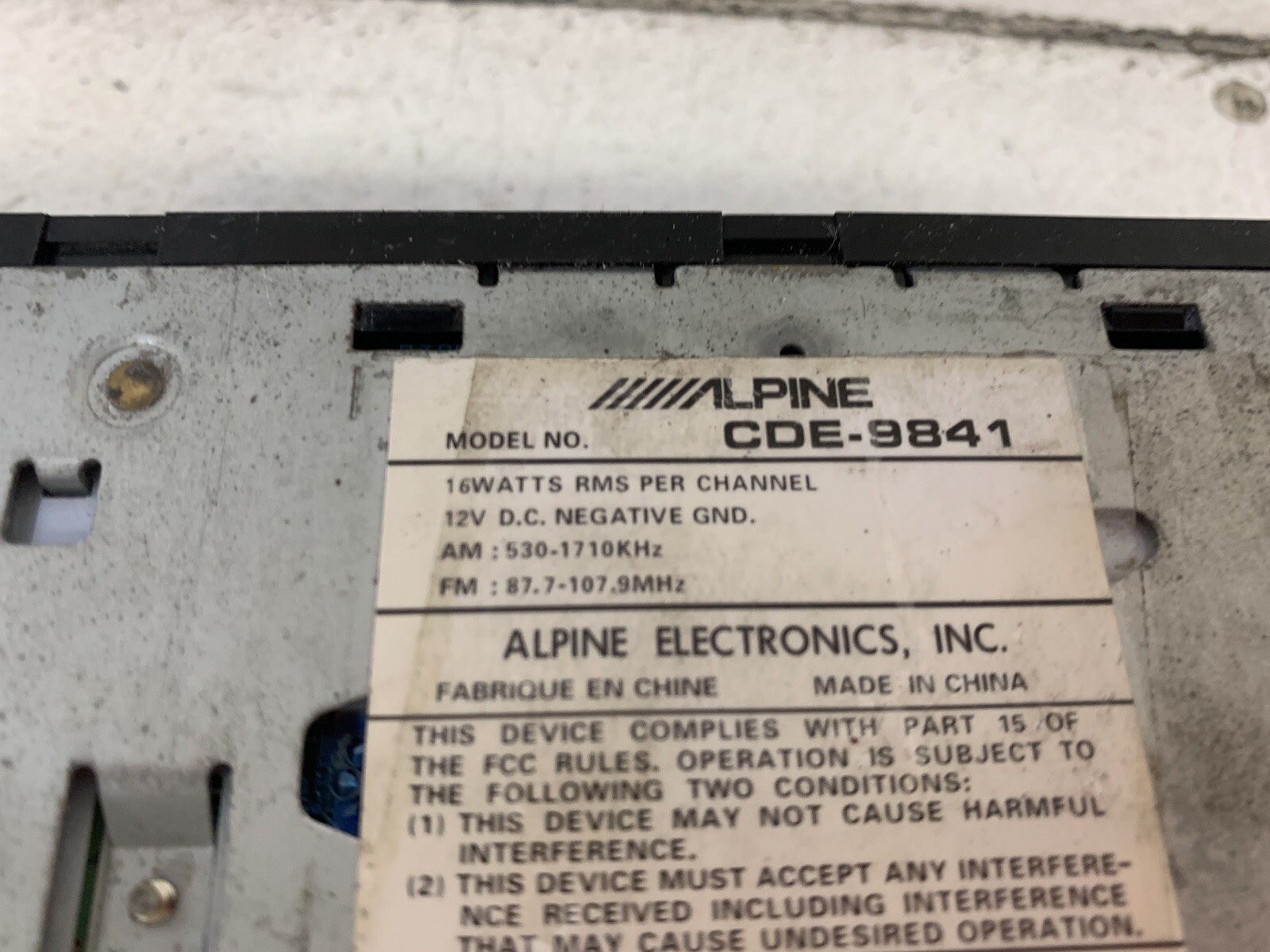Alpine CDE-9841 radio stereo CD player receiver single din head unit power test