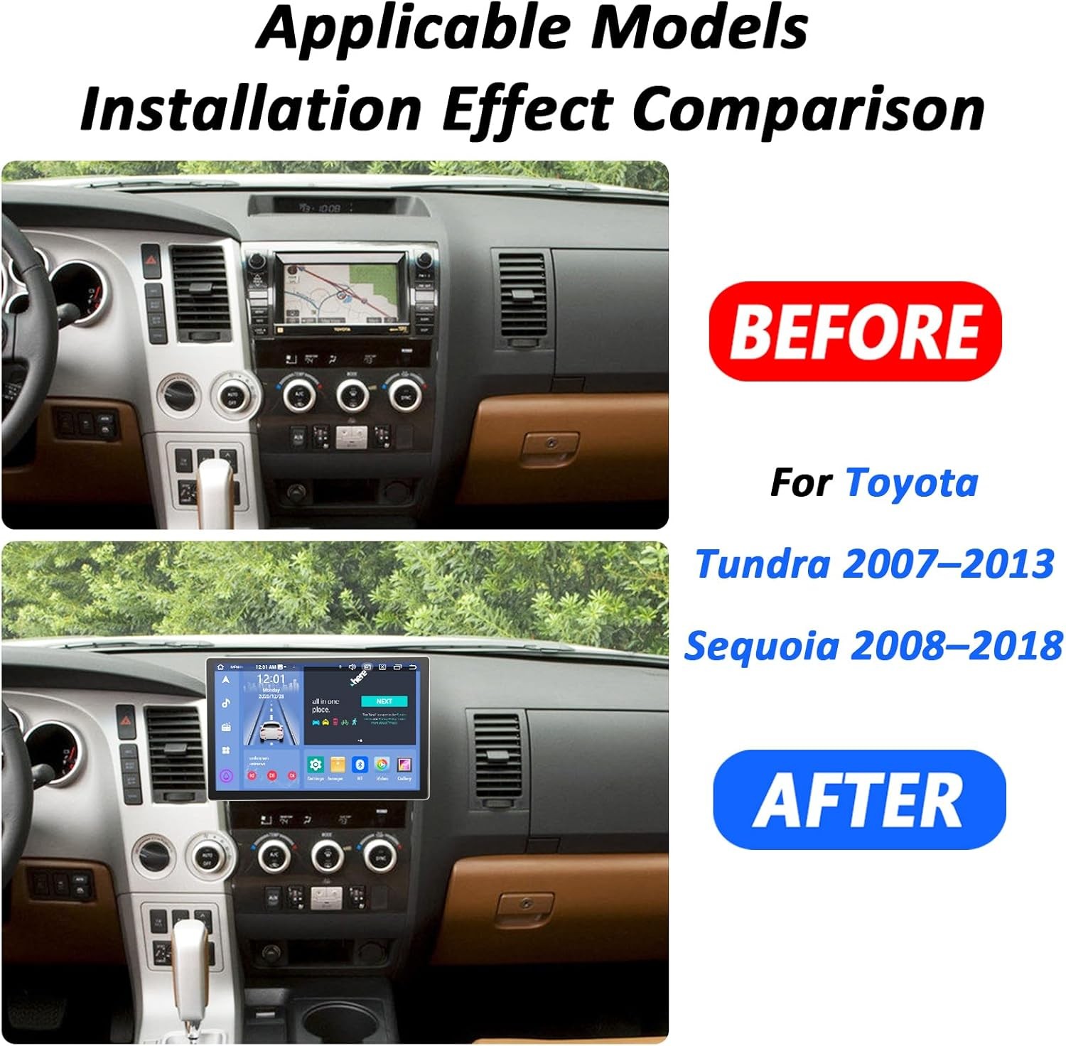 13.3″ For Toyota Tundra 2007-2013 Sequoia 2008-2018 Car Radio GPS Carplay Stereo