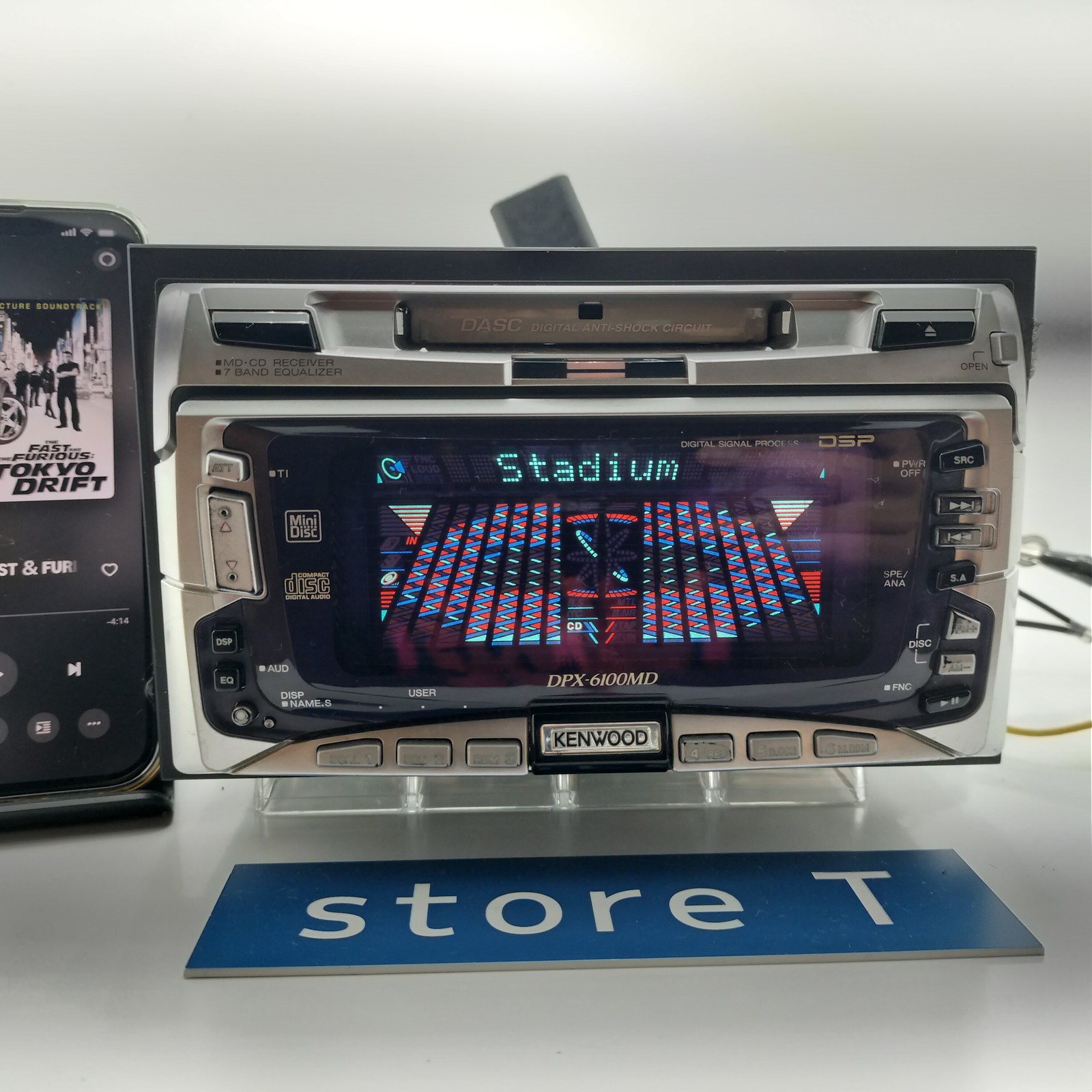 KENWOOD DPX-6100MD 2DIN CD MD Bluetooth Player Tested Working Very Good