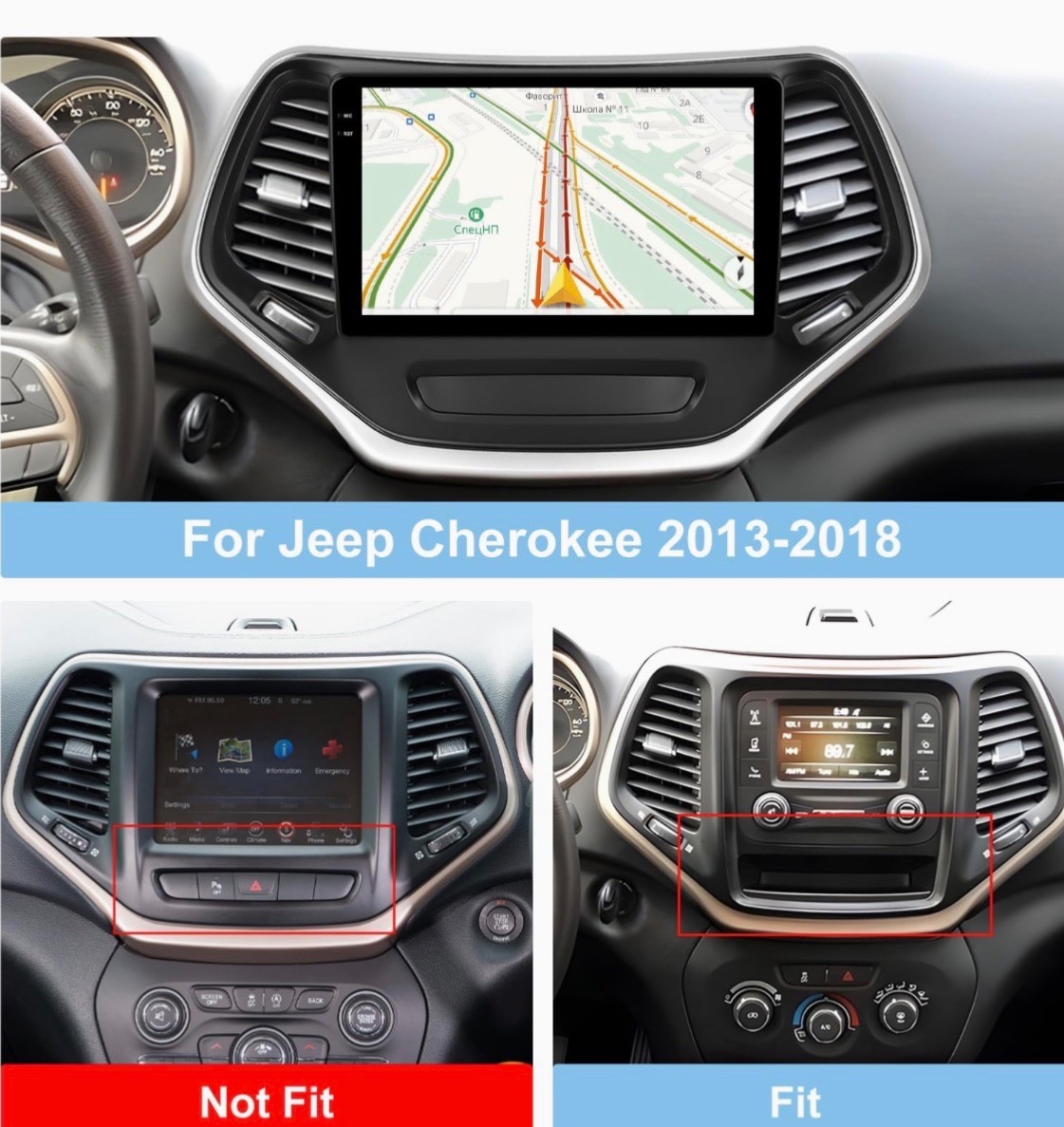 Car Stereo Radio For Jeep Grand Cherokee 2013-2018 Android WiFi 10inch 4+128GB