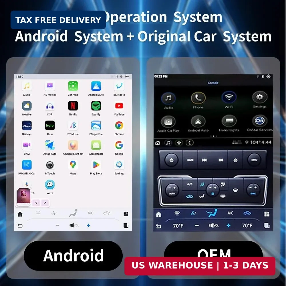 15.6 Inch Touch Screen Android Car Radio for GMC Sierra Chevrolet Silverado 2019