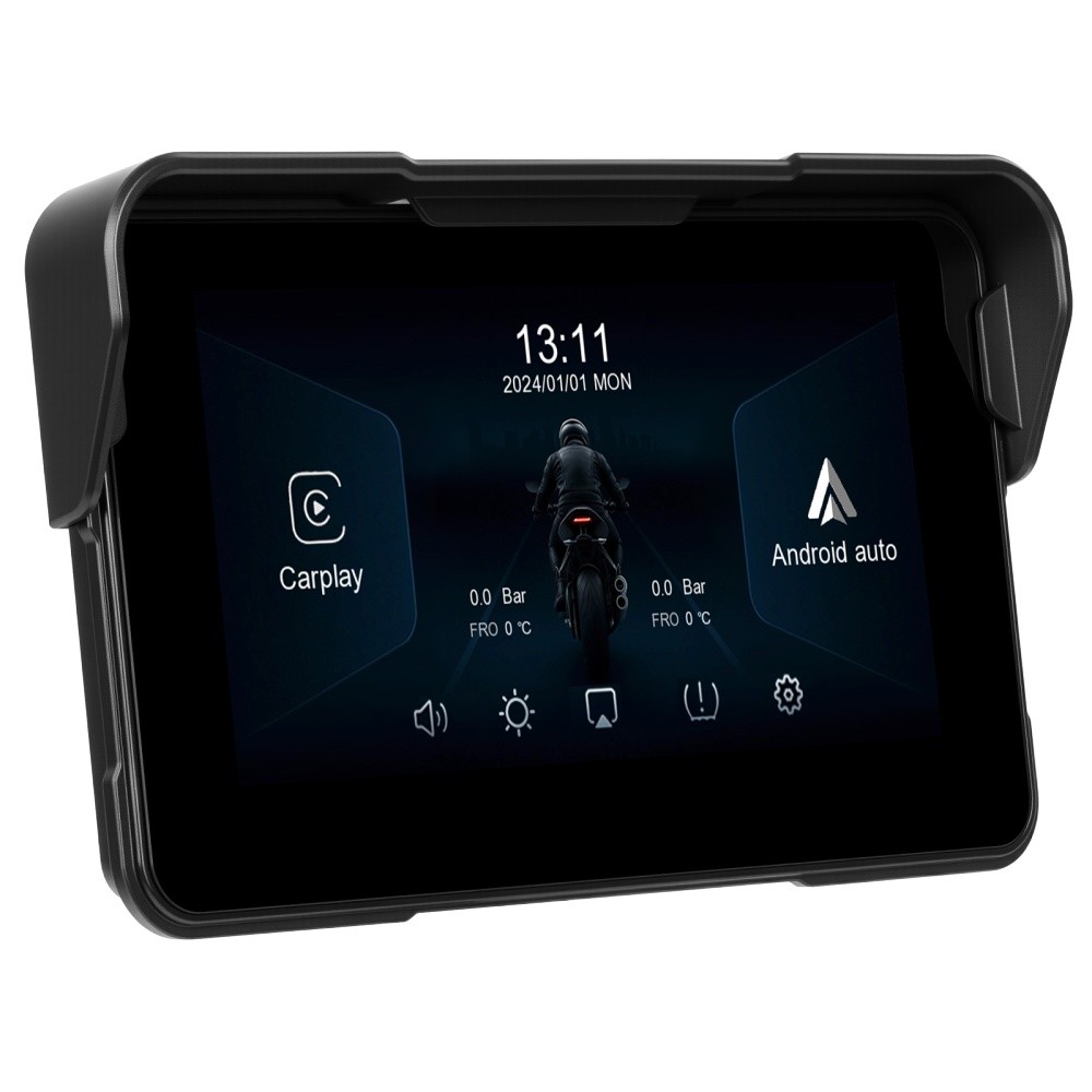 5″ Motorcycle Wireless Portable Carplay Supports Android Auto IP68 Waterproof