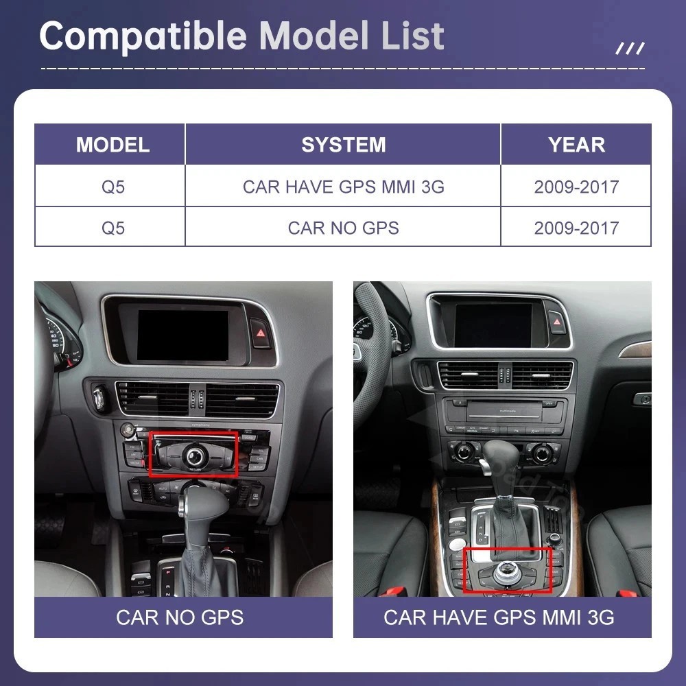 8.8” Android Carplay Car Stereo Radio GPS Navi 4+64GB For Audi Q5 2009-2017