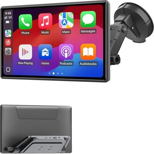 Wireless CarPlay Screen for Car – Portable Dash 9″ HD IPS Screen with