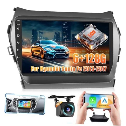 8Core 6+128G Car Radio for Hyundai Santa Fe 6+128G-8Core 6+128G-8Core-black