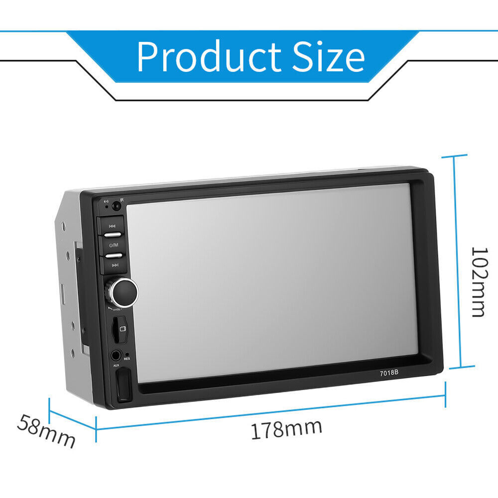 7″ 2DIN Car Stereo Radio Bluetooth Touchscreen TF USB AUX-IN FM Video MP5 Player