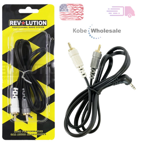 4 PACK Car Audio Cable Extension 3.5mm to Dual RCA 6ft