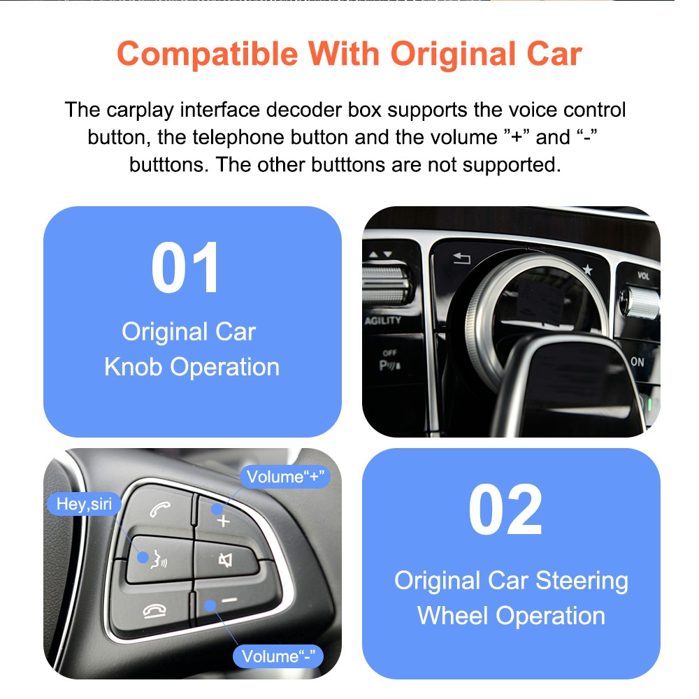 Wireless CarPlay Android Auto Interface For Mercedes Benz NTG 5.0 W205 GLC W212