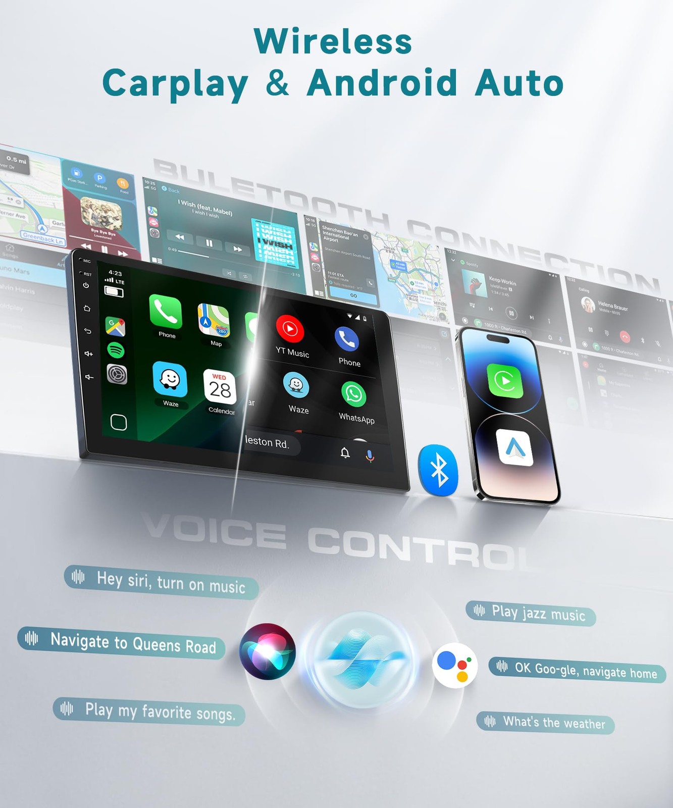 64GB Car Stereo Radio Player CarPlay For Ford Escape 2007-2012 1280*800 Auto GPS