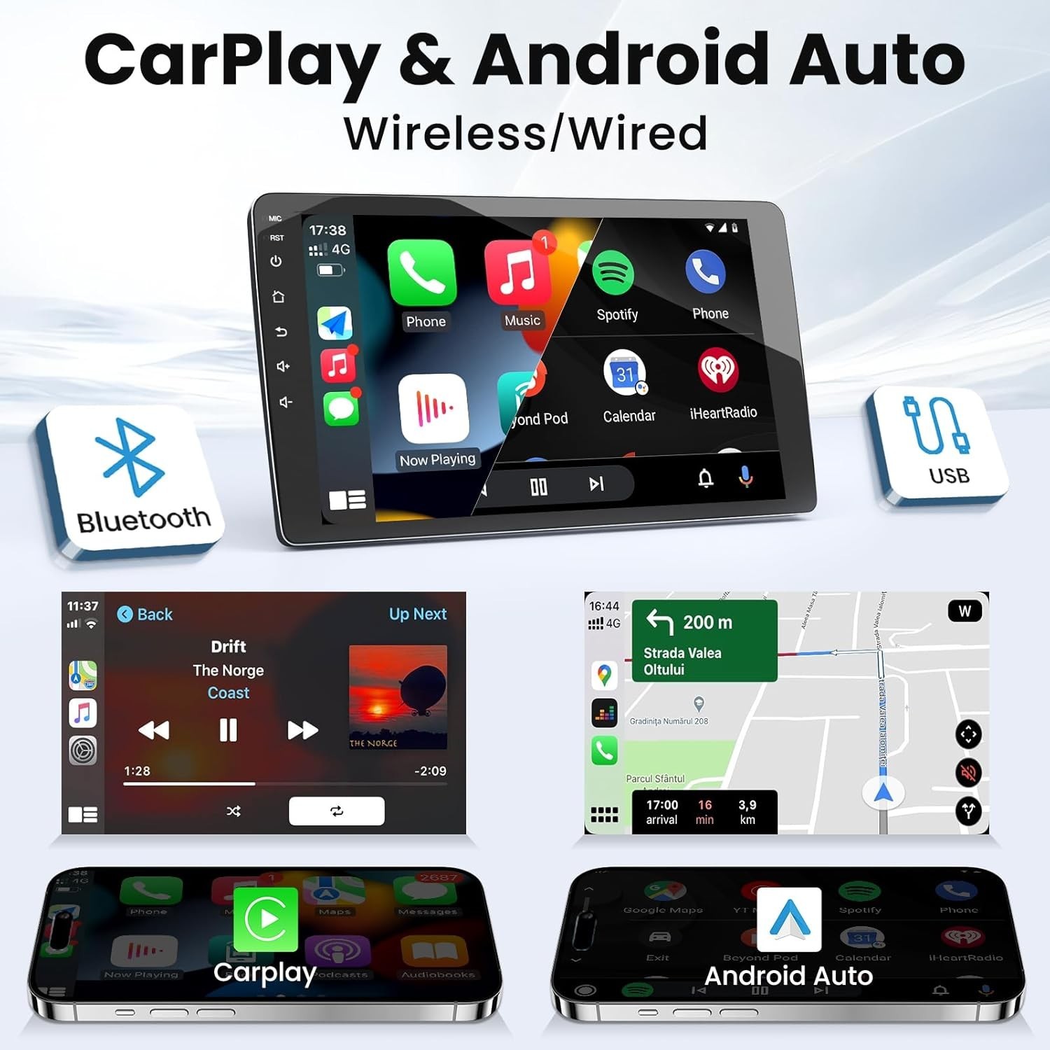 For Nissan Sentra 2013-2019 Car Screen stereo Navi GPS Carplay 4+64G FM 1280*800