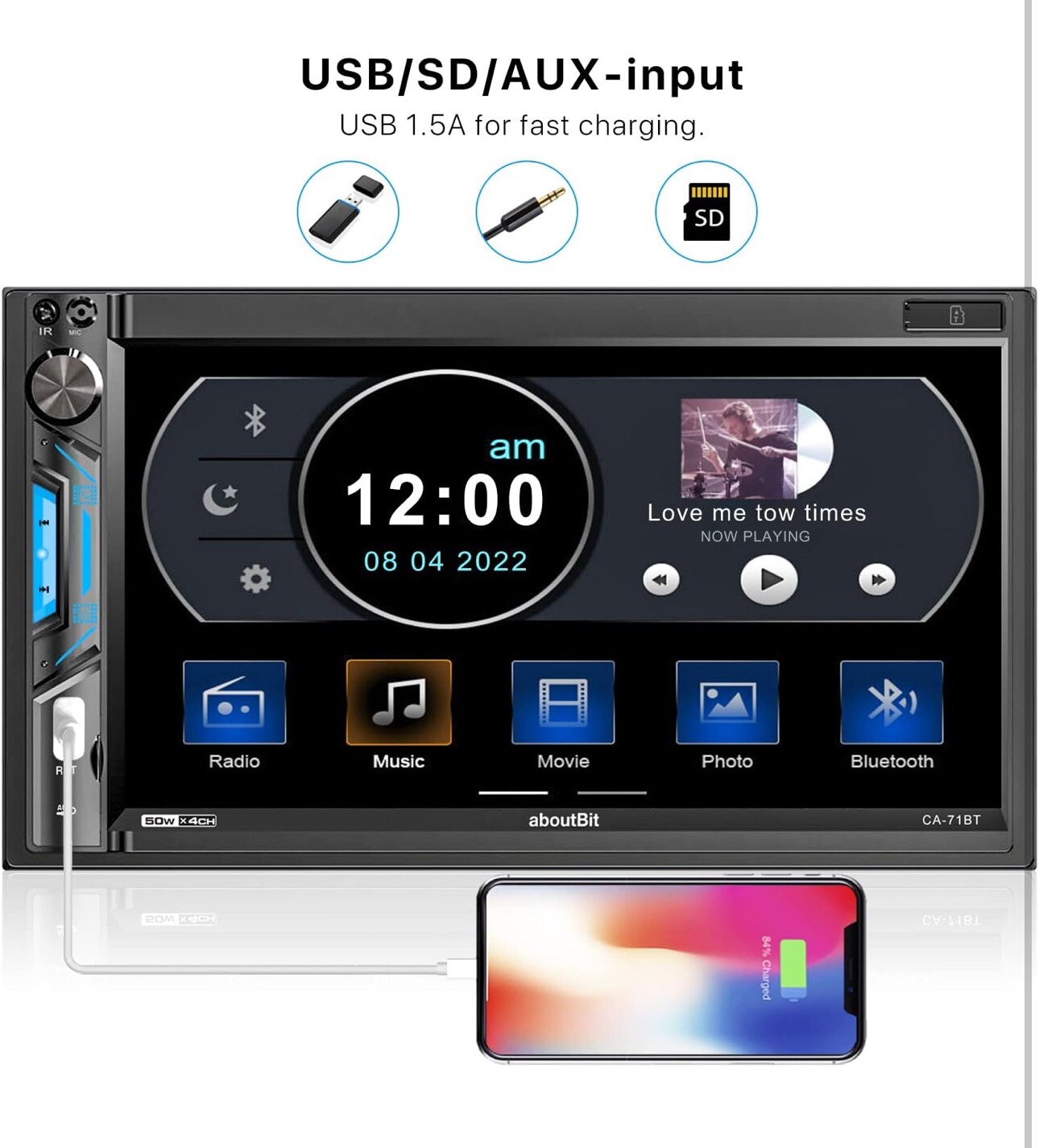 7 inch Double Din Car Stereo Receiver, Bluetooth, Touchscreen, Backup Camera ..