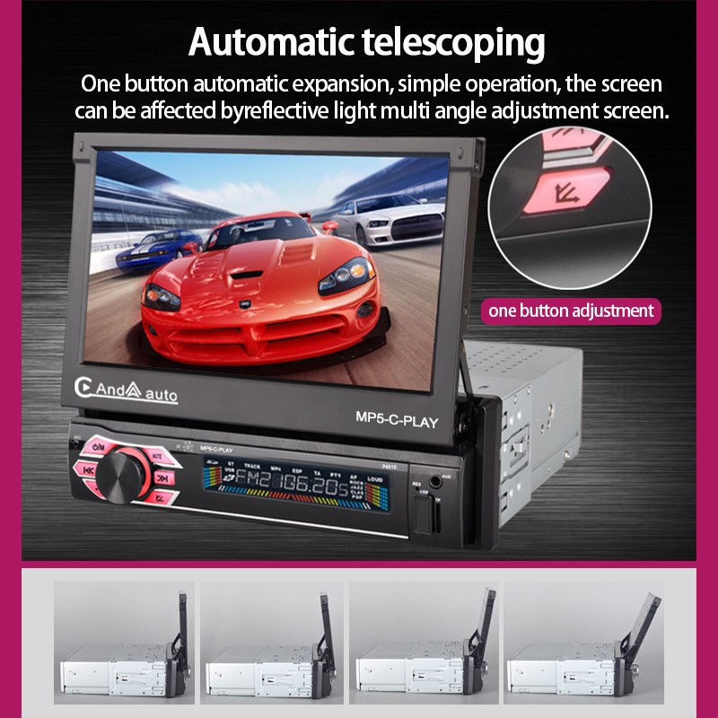 7″ 1 DIN GPS Touch Screen Car Radio Stereo Carplay Flip Out Bluetooth MP5 Player