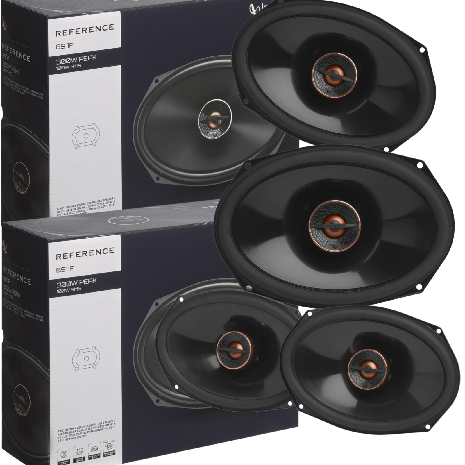 4X Infinity REF697F 6×9 300W HI Performance Coaxial Car Speakers 600watts 2Pair