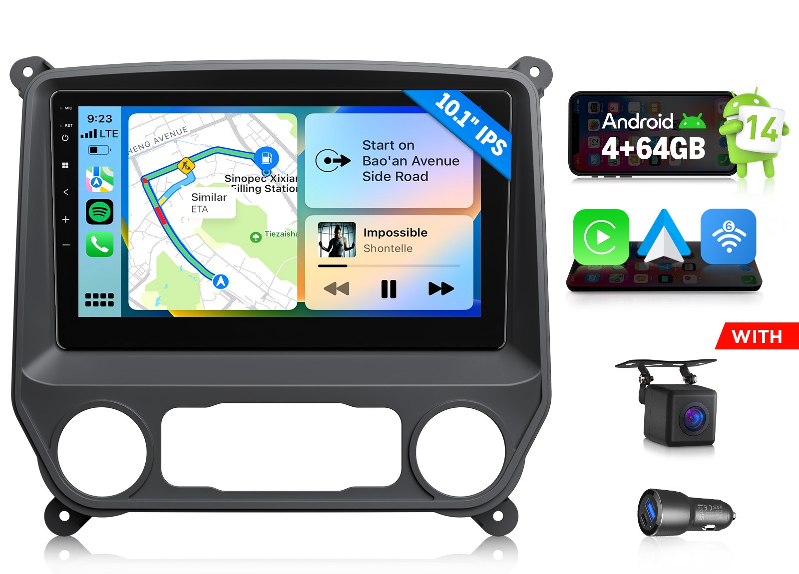 Eonon GMSX7A For GMC Sierra 2014-2018 10.1″ Car Radio Apple CarPlay DSP BT Audio