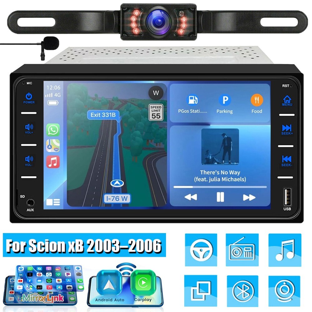 For Scion xB 2003–2006 Car Stereo Touch Screen BT Radio Apple CarPlay GPS+Camera