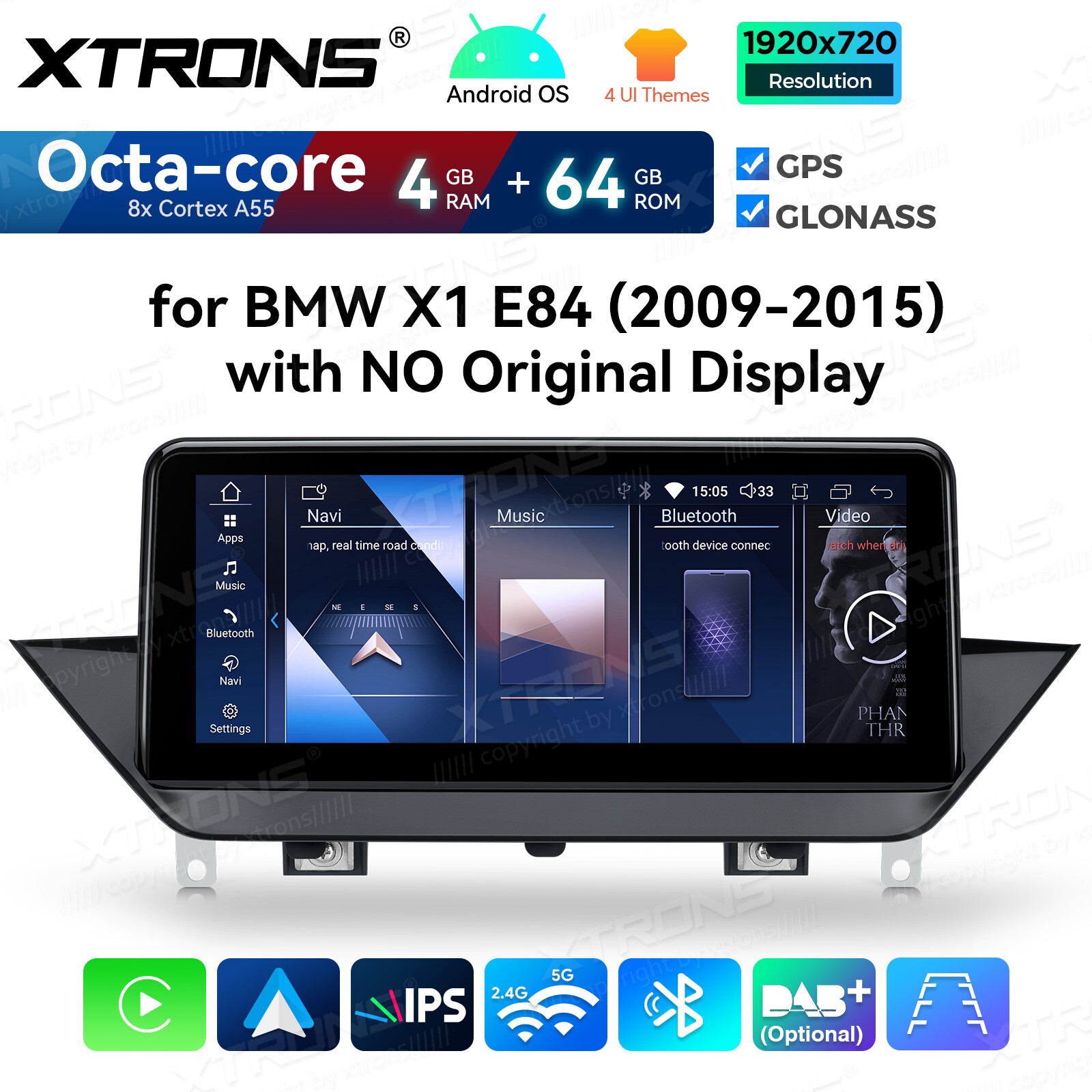 For BMW X1 E84 CarPlay Android14 Car Stereo Radio Wifi Navigation GPS 64G 10.25″