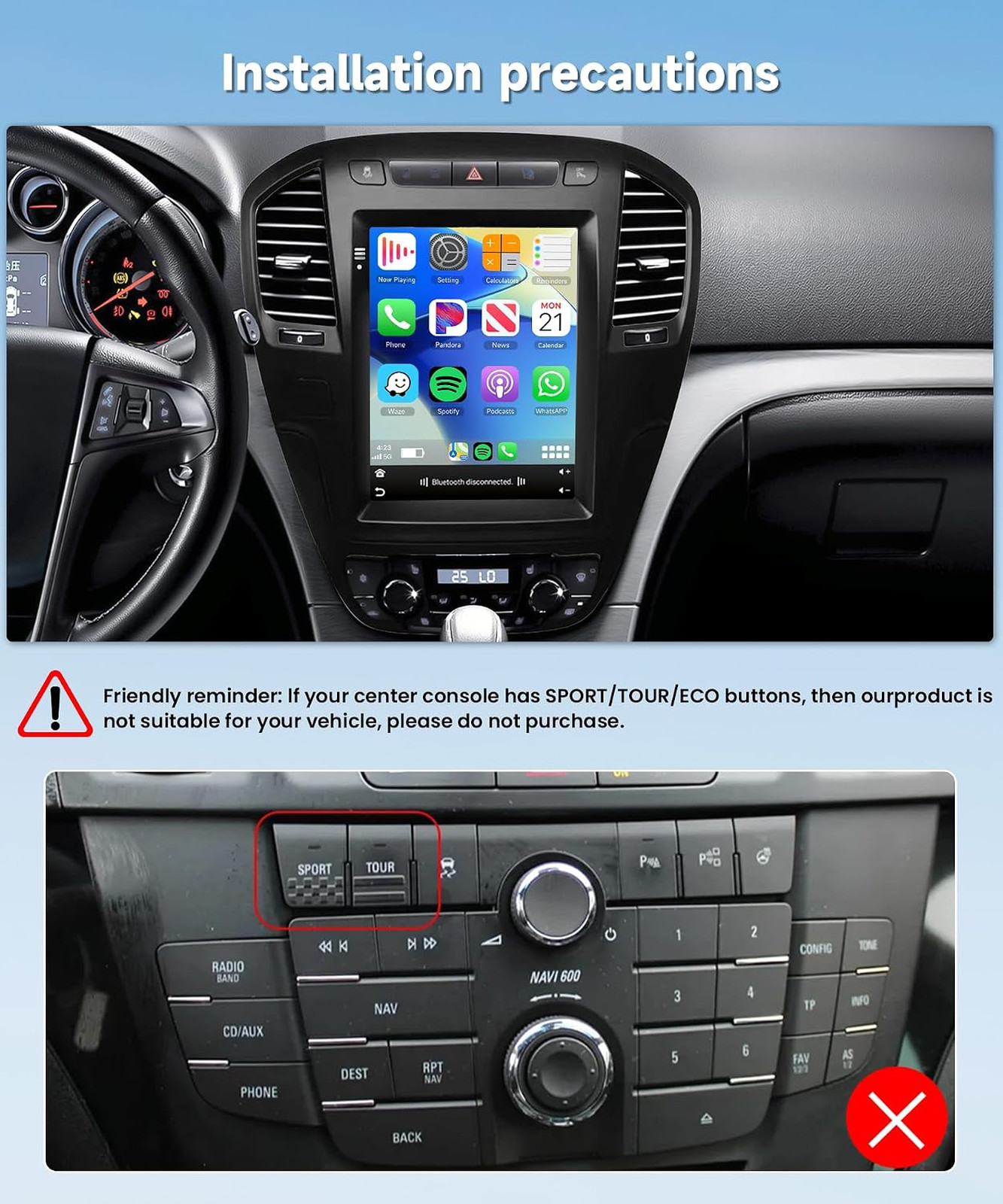 4+64GB Car Stereo for Buick Regal Opel Insignia 2009-2013 Android Wireless