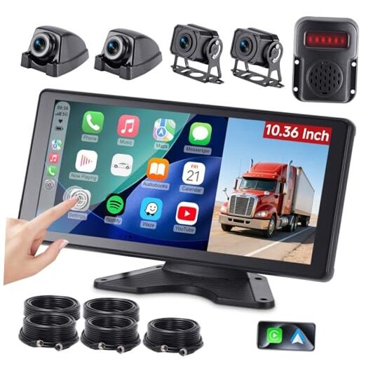 RV Camera System with Carplay & Android Auto, 10.36″ Touch Screen 10.36in