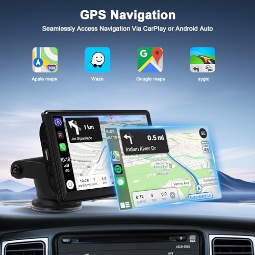 7″ Car Radio Stereo with Wireless Carplay & Android Auto: Double Din Car Audio