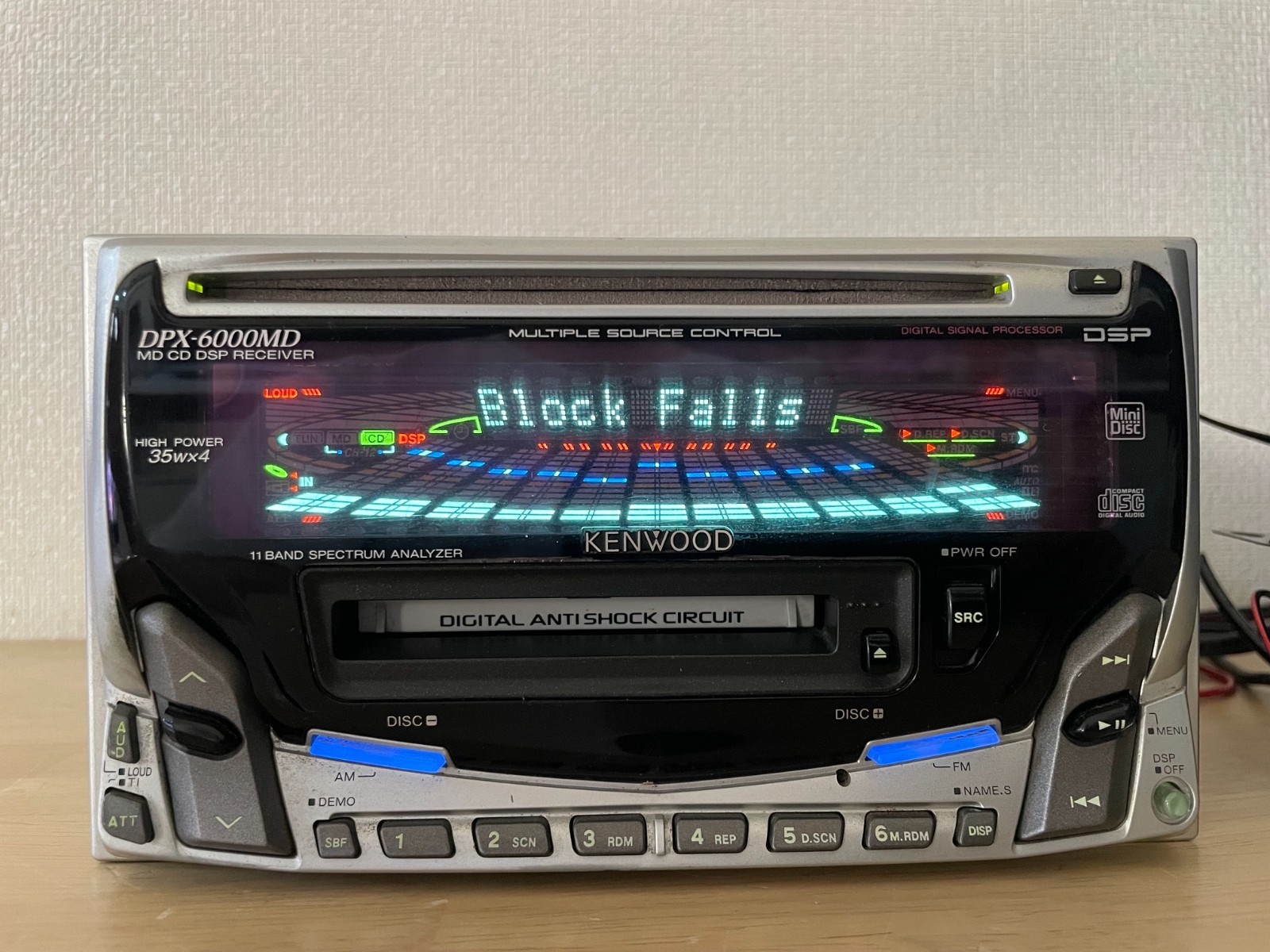 Kenwood DPX-6000MD 2DIN Car Audio CD MD Bluetooth Player Tested Working