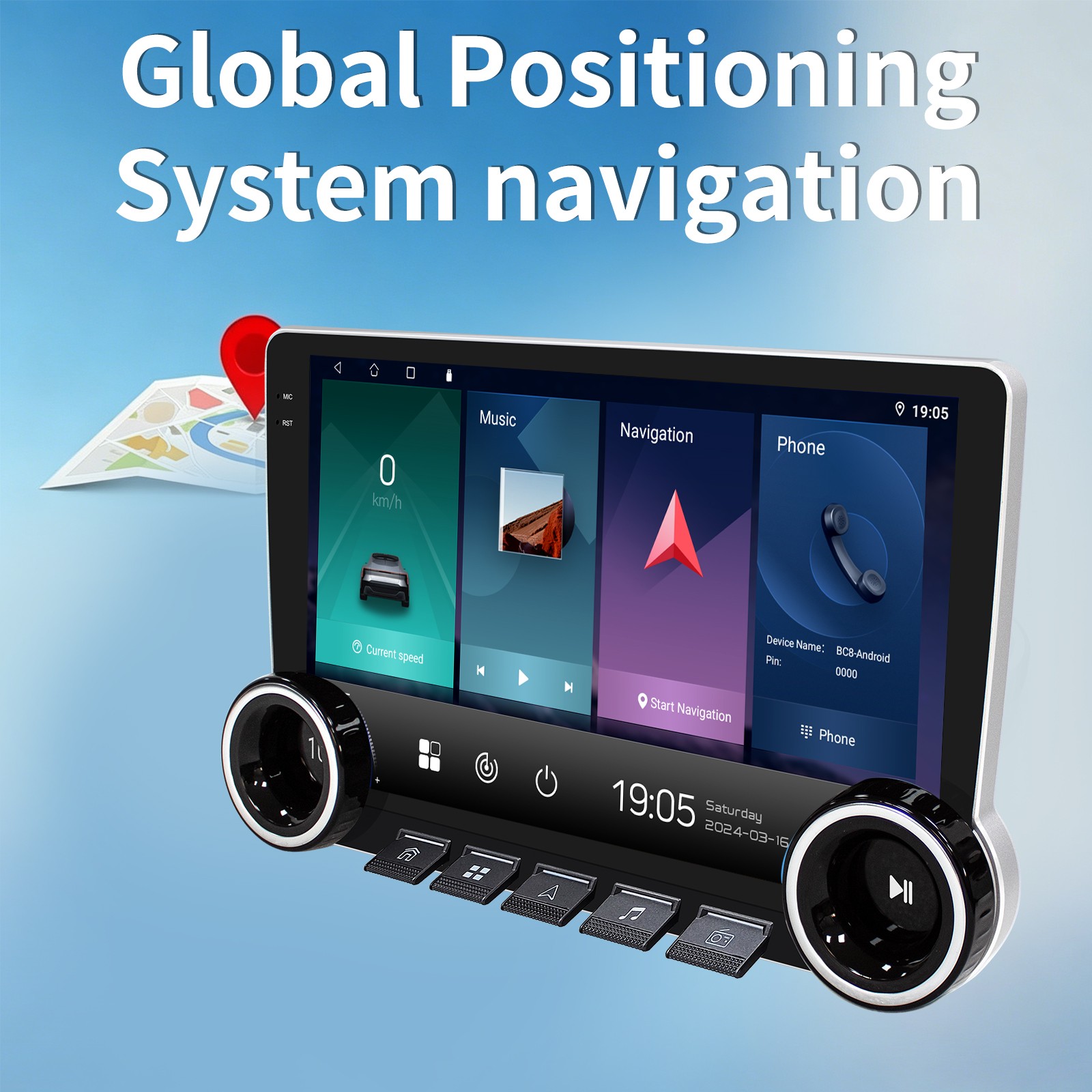Double Din 10.1″ 4G+64G Car Stereo Wireless CarPlay Android Auto Radio 5G GPS BT