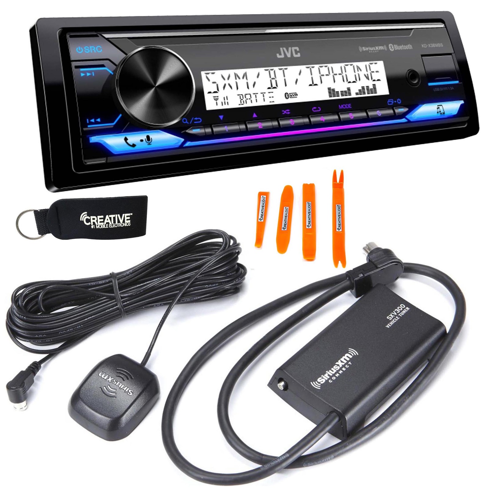 JVC KD-X37MBS Marine Digital Receiver W/ BT, USB, Amazon Alexa,SirusXM Tuner