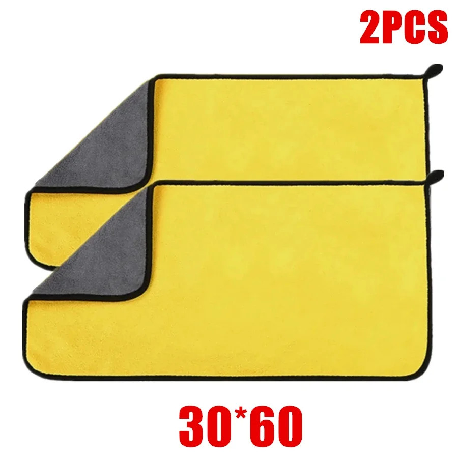 1/2/6/10Pcs Microfiber Cleaning Towel Thicken Soft Drying Cloth Car Body Washing