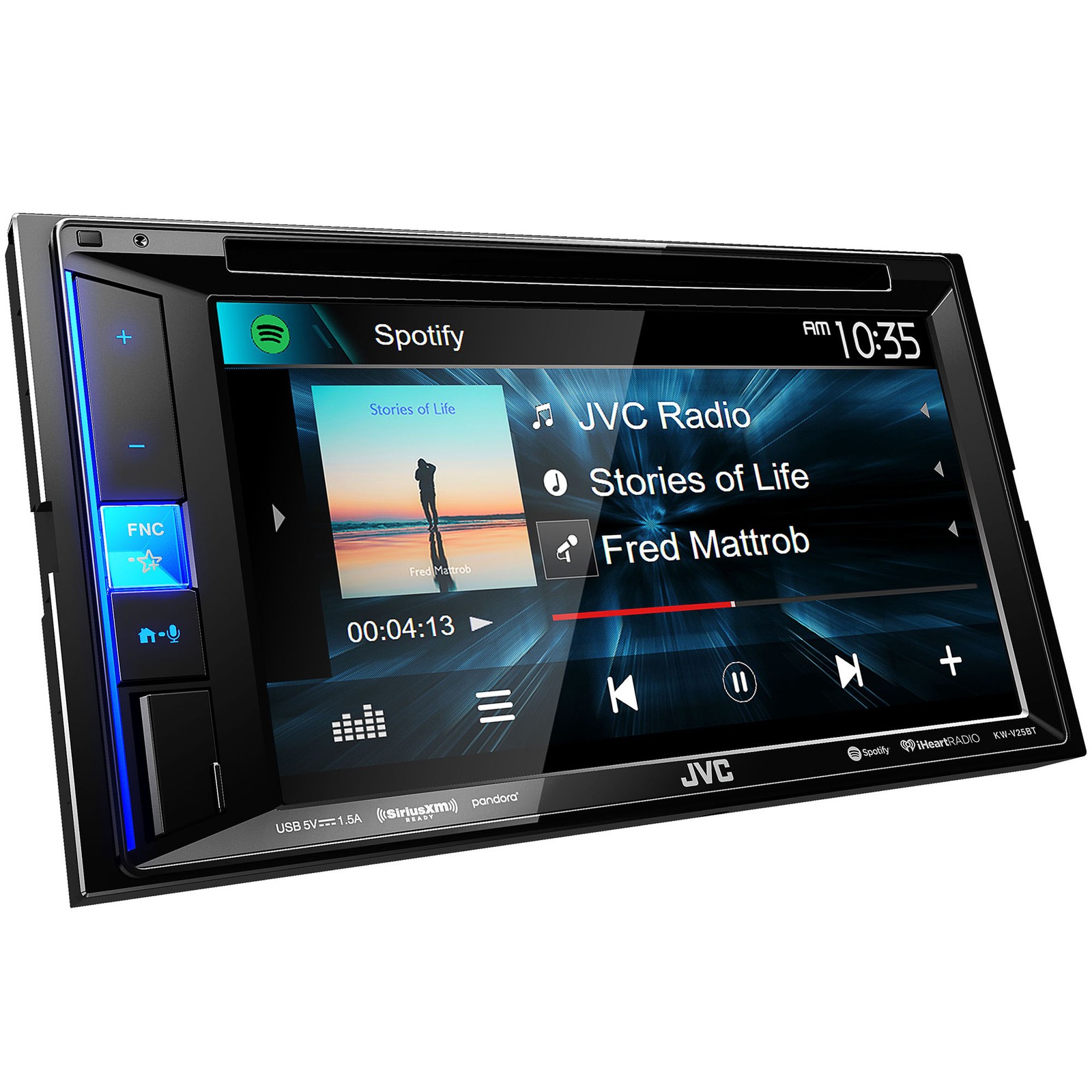 JVC KW-V25BT Receiver 6.2″ WVGA Touch Monitor Bluetooth 13 Band EQ