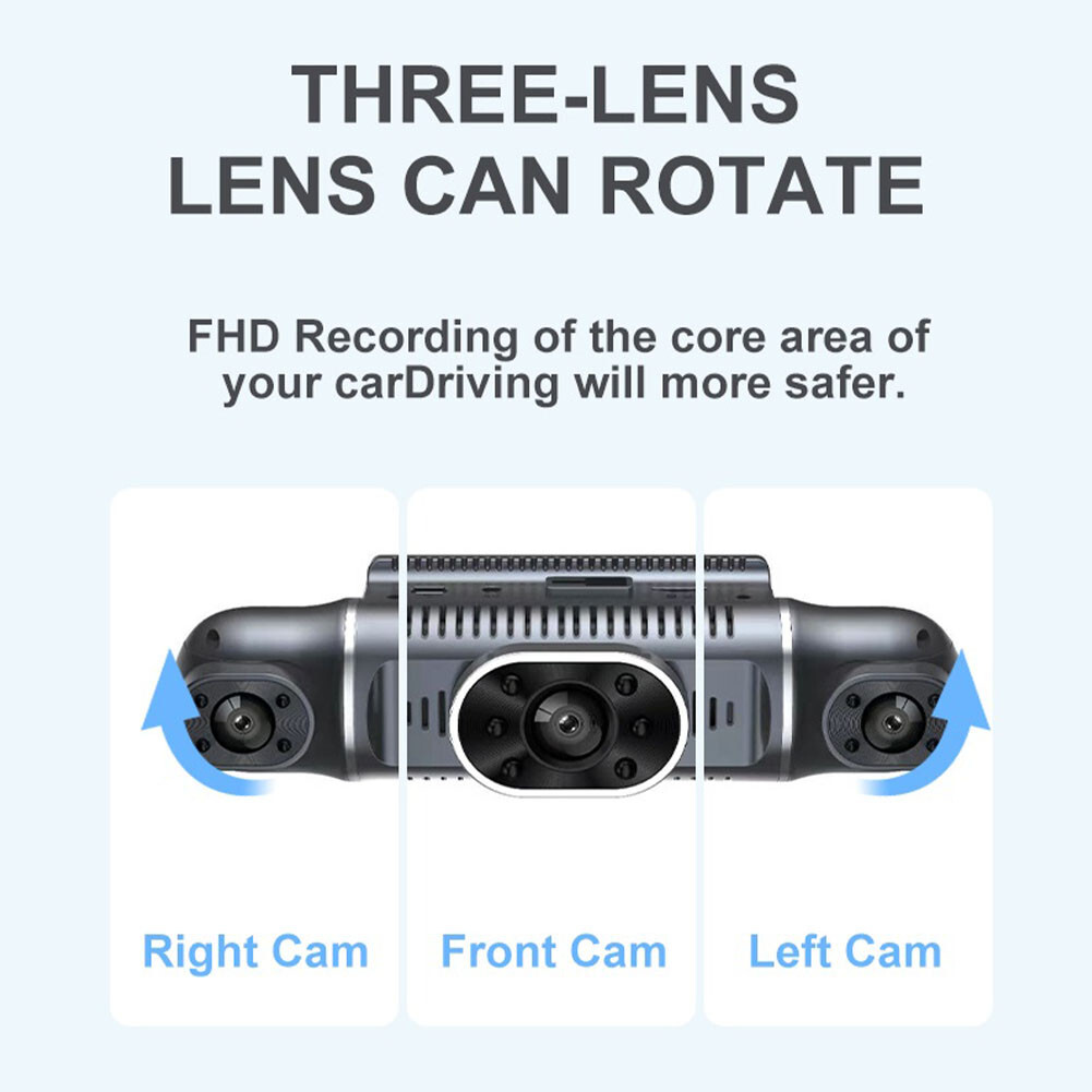 Dash Cam 4 Channel Driving Recorder Car DVR Front Left Right Rear Night Vision