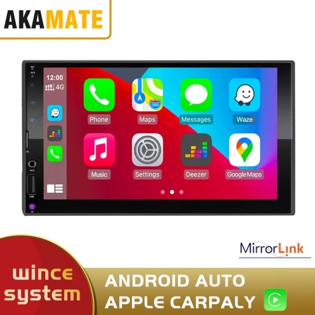 7 inch Touchscreen MP4 MP3 apple car play double din car stereo radio