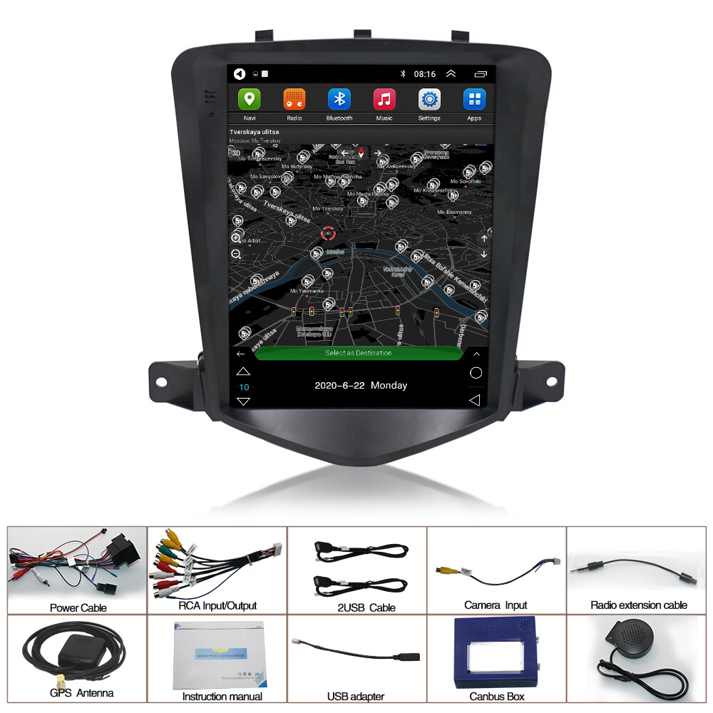 9.7” Vertical Android 10.1 Car Radio Stereo GPS Wifi For Chevy Cruze 2009-2014