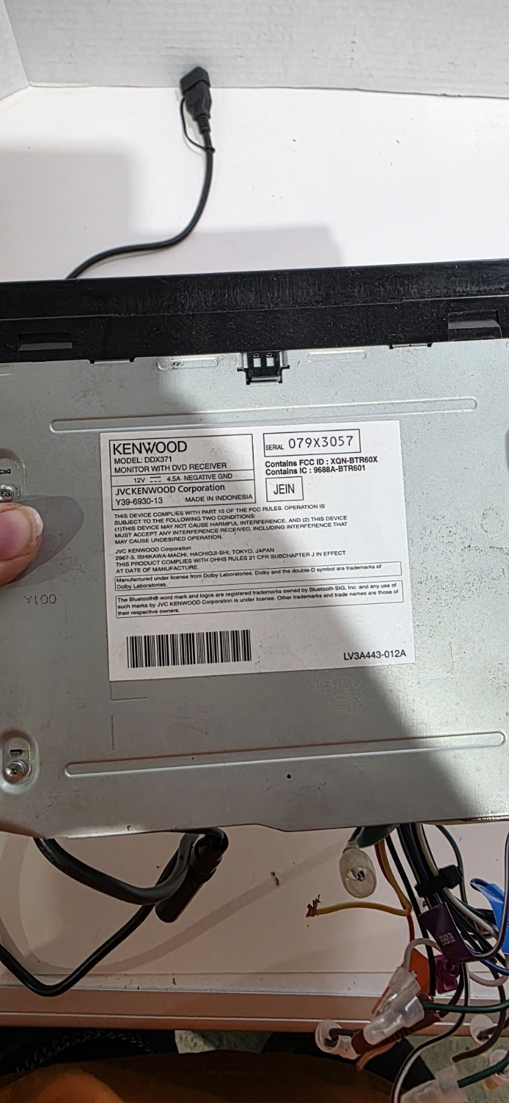 Kenwood DDX371 No Power AS-IS