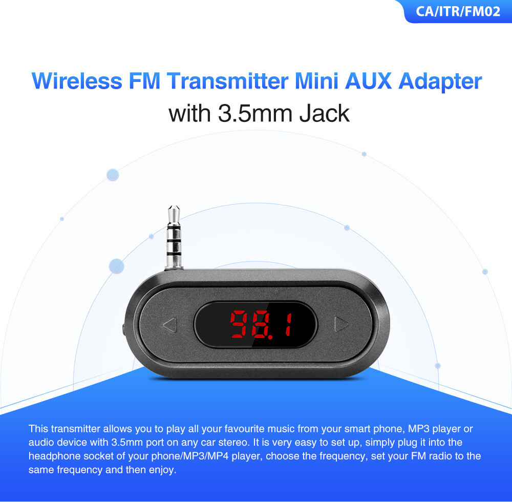 Wireless FM Transmitter Mini AUX Adapter 3.5mm Jack For Car Stereo Radio MP3/MP4
