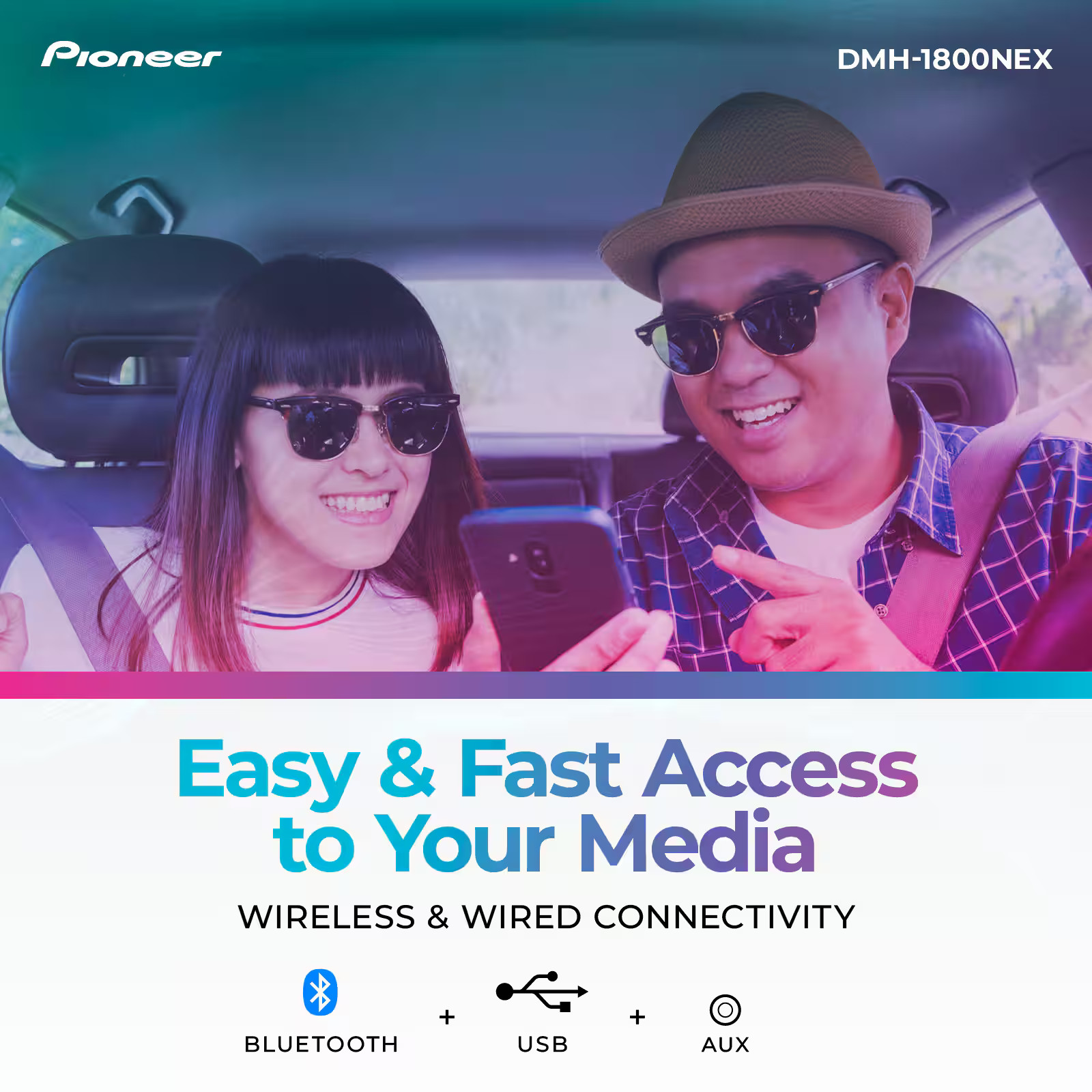 Pioneer – 6.8″ Apple CarPlay/Android Auto Bluetooth Digital Media (DM) Receiv…